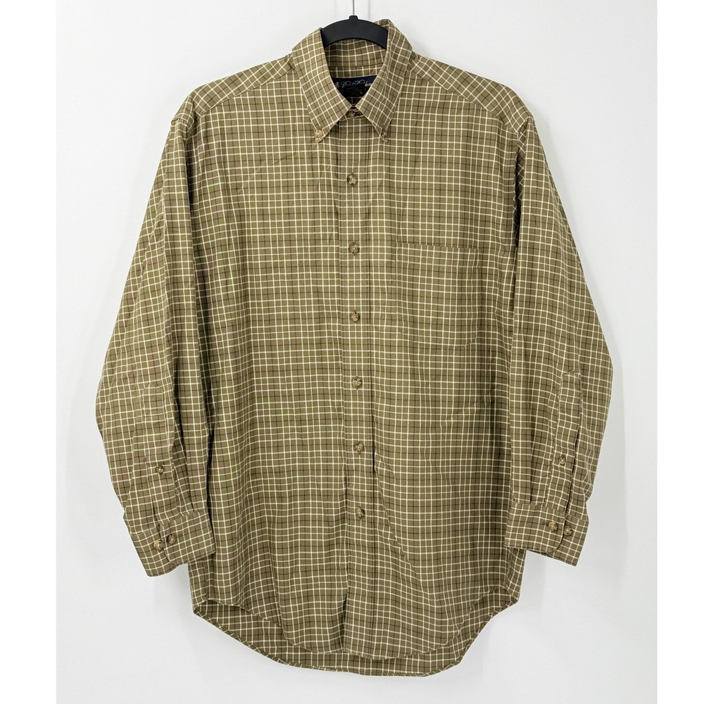 Brooks Brothers Button Down Shirt Mens S Plaid Preppy Office Heritage academia